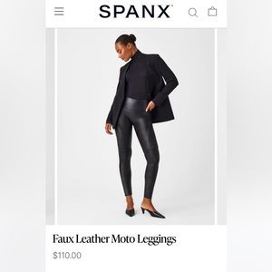 Spanx Faux Leather Moto Leggings. Size medium.